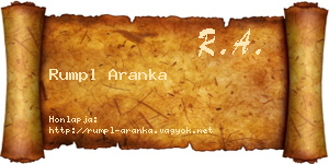 Rumpl Aranka névjegykártya